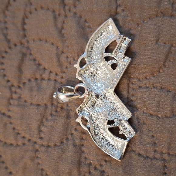 Pistol Pendent With Clear Rhinestones Large Bale 2.50in.x 1.50in. - Picture 5 of 5